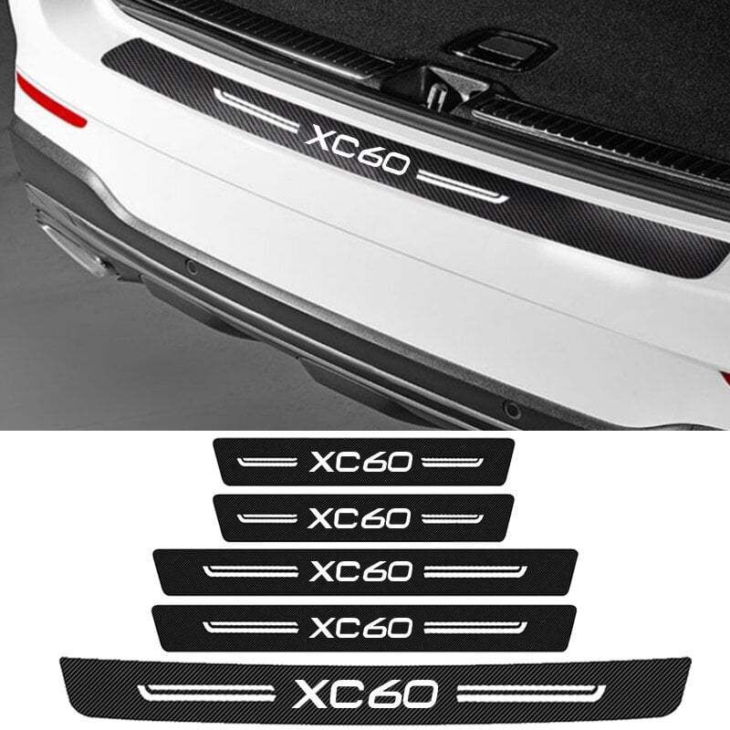 Volvo XC60 Logo Hiilikuitu auton kynnys Anit Kick Film Takalasuoja Suojatarrat Edessä Takana Kynnystarrateippi hinta ja tiedot | Auton sisätilatarvikkeet | hobbyhall.fi