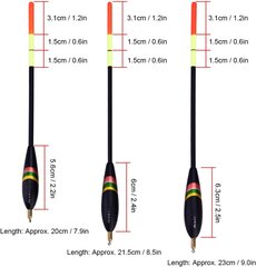 3 kpl kalastuskellukkeita ja kelluke kellukkeita surkeisiin ammattikalastusvälineisiin: 1,5+6g 1,5+5g, 1,5+4g hinta ja tiedot | Kohot | hobbyhall.fi