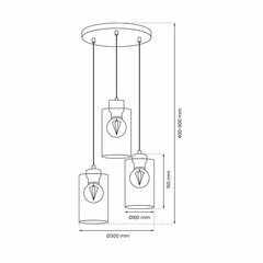 madera-riippuvalaisin 3xe27 hinta ja tiedot | Riippuvalaisimet | hobbyhall.fi