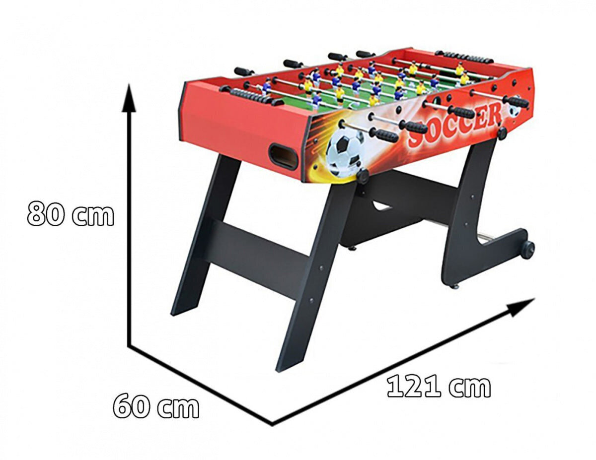 Jalkapallopelipöytä, 121x61x81 cm hinta ja tiedot | Pöytäjalkapallo | hobbyhall.fi