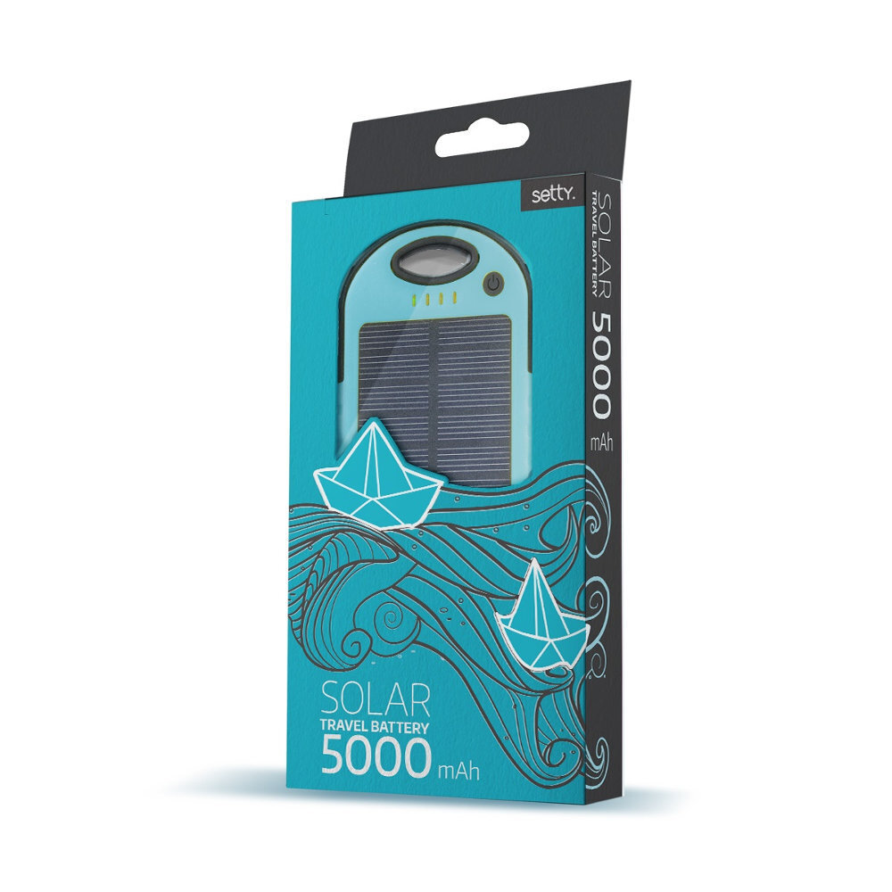 Solar varavirtalähde 5000mAh : 5V 1A + 1A + Micro USB hinta ja tiedot | Varavirtalähteet | hobbyhall.fi