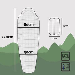 Makuupussi, 218x74 cm, punainen/keltainen hinta ja tiedot | Makuupussit | hobbyhall.fi