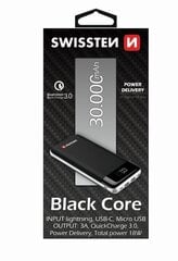 Varavirtalähde Swissten 30000mAh : 2.1A / USB / USB-C / hinta ja tiedot | Varavirtalähteet | hobbyhall.fi