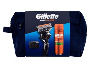 Sarja Gillette ProGlide: partahöylä + partaterän pää, 1 kpl + parranajogeeli Fusion5, 200 ml + teline + kosmetiikkalaukku hinta ja tiedot | Parranajo ja karvanpoisto | hobbyhall.fi