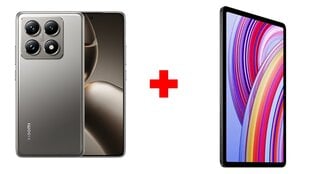 Xiaomi 14T Pro 5G 12/512GB Titan Gray + Xiaomi Redmi Pad Pro 12.1 6GB/128GB Graphite Gray hinta ja tiedot | Matkapuhelimet | hobbyhall.fi