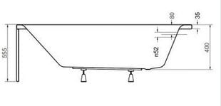 Kylpyamme Besco Talia, 110x70 cm hinta ja tiedot | Kylpyammeet | hobbyhall.fi