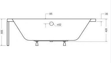 Kylpyamme Besco Avita, 170x75 cm, oikea hinta ja tiedot | Kylpyammeet | hobbyhall.fi