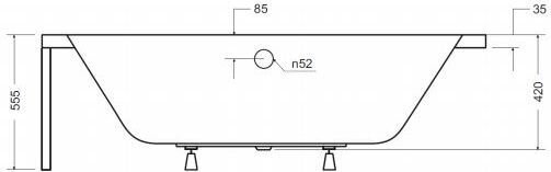 Kylpyamme Besco Avita, 150x75 cm, vasen hinta ja tiedot | Kylpyammeet | hobbyhall.fi