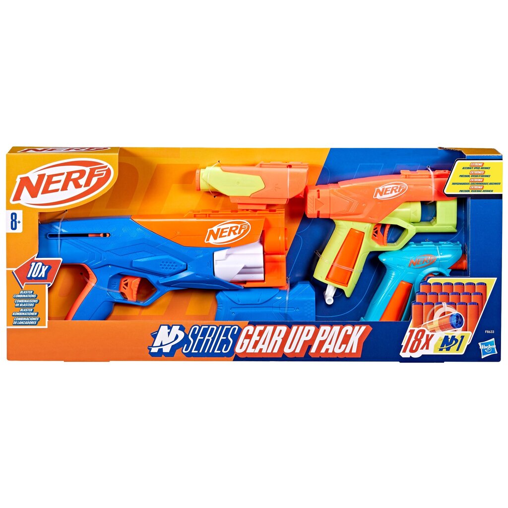 Leluasesetti Nerf N Series Gear up pack, 3 kpl hinta ja tiedot | Poikien lelut | hobbyhall.fi