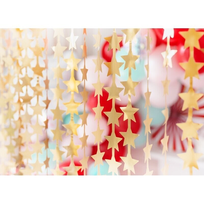 Folioverho-sateenkaari "Golden Stars" (100x245 cm) hinta ja tiedot | Juhlakoristeet | hobbyhall.fi