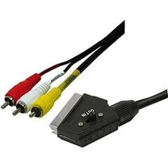 EDM, RCA/Scart, 1,5 m hinta ja tiedot | Kaapelit ja adapterit | hobbyhall.fi