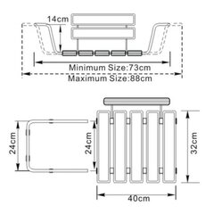 Kylpyhuonepenkki, 66,5x33,5x41,8 cm hinta ja tiedot | Kylpyhuoneen apuvälineet | hobbyhall.fi