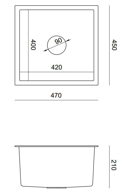 Granitan-allas 47x45 cm hinta ja tiedot | Keittiöaltaat | hobbyhall.fi