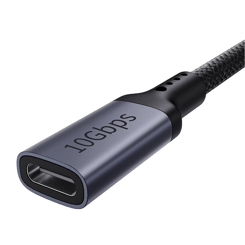 USB-C jatkojohto 10Gbps 0.5m, musta hinta ja tiedot | Kaapelit ja adapterit | hobbyhall.fi