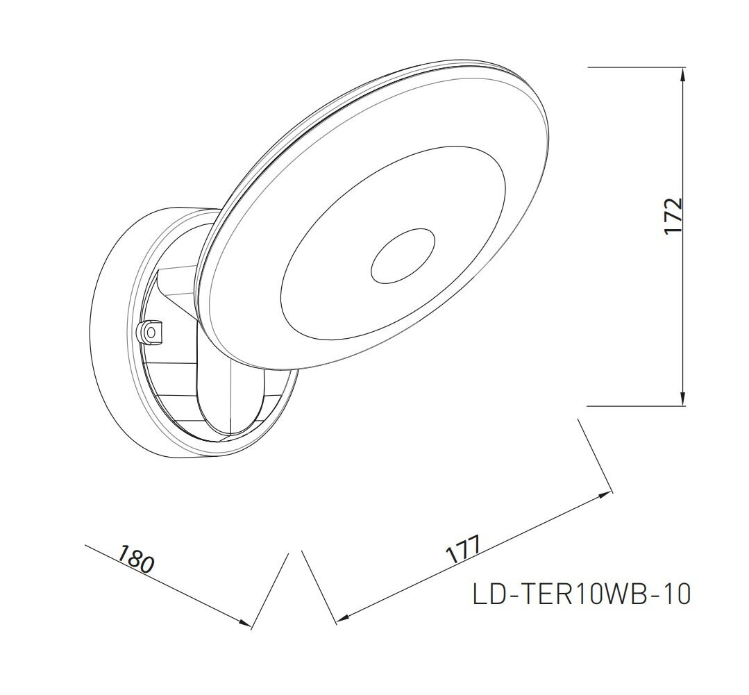 LED-julkisivuvalo TERRO, 10W, 1200lm, IP54, AC220-240V, 50/60Hz, 4000K, musta, LD-TER10WB-10 hinta ja tiedot | Puutarha- ja ulkovalot | hobbyhall.fi