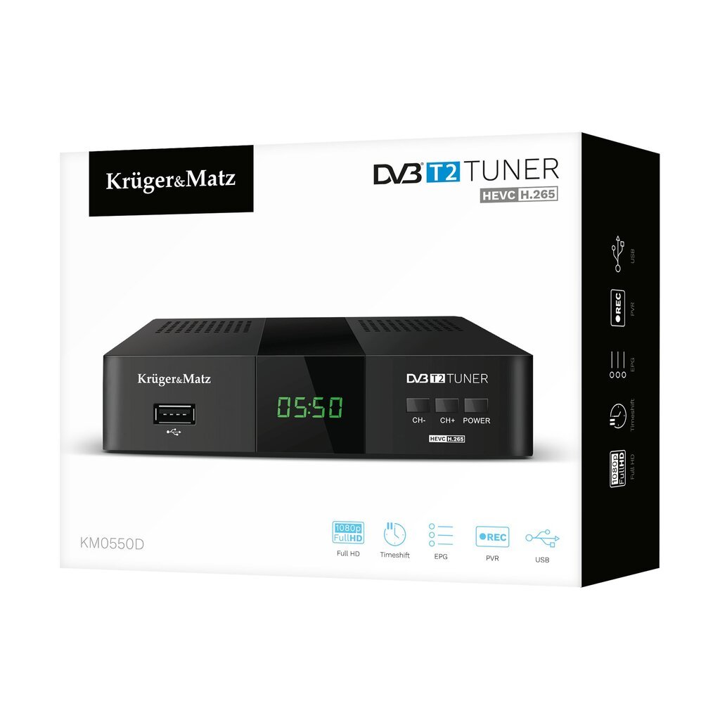 DVB-t2-vastaanotin Kruger&Matz hinta ja tiedot | TV-virittimet | hobbyhall.fi