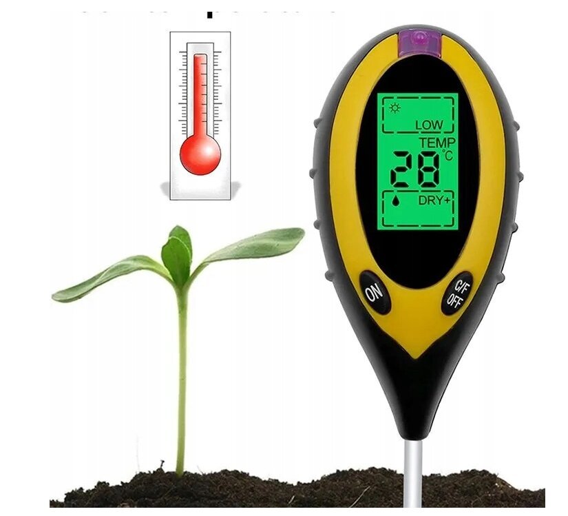 Happamuusmittari puutarha- ja puutarhanhoitoon, PH, maaperän lämpötila, kosteus hinta ja tiedot | Mittarit ja mittalaitteet | hobbyhall.fi