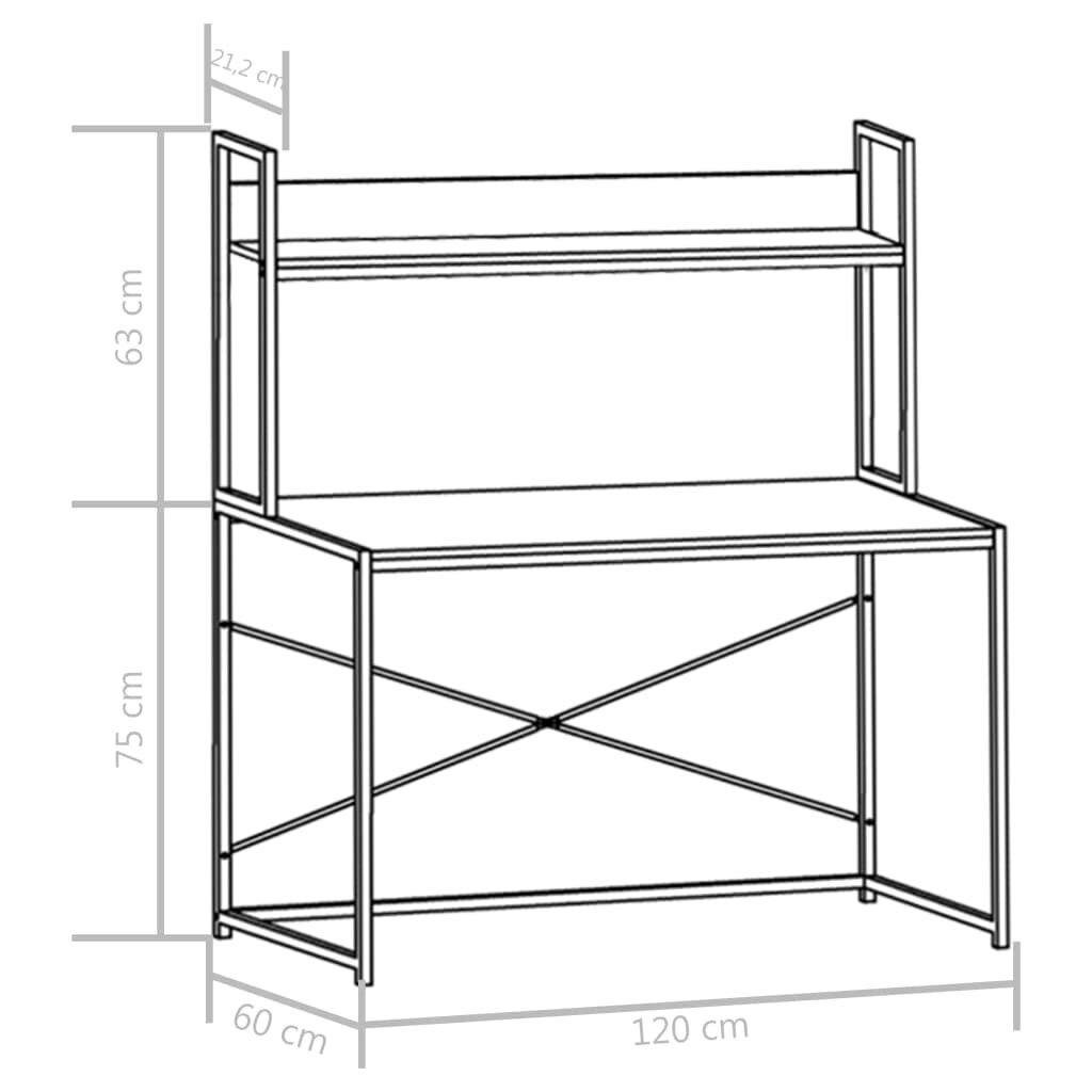 Tietokonepöytä VidaXL, 120x60x138 cm, musta hinta ja tiedot | Tietokonepöydät ja työpöydät | hobbyhall.fi