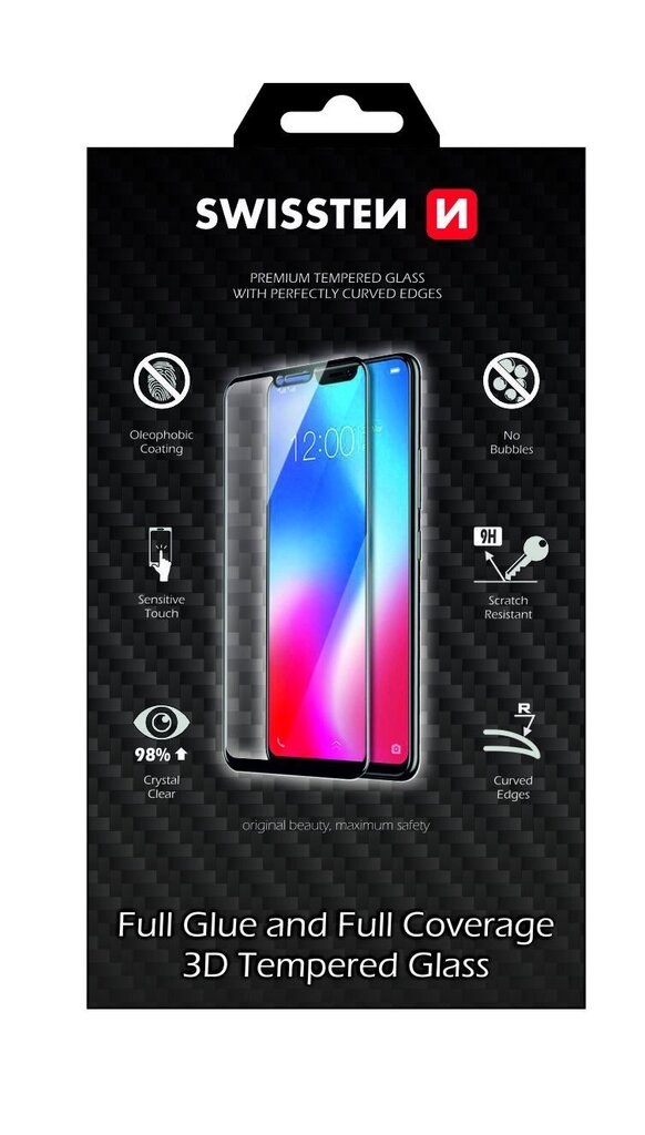 Swissten Ultra Durable Full Face Tempered Glass Premium 9H Screen Protector Samsung Galaxy A52 Black hinta ja tiedot | Näytönsuojakalvot ja -lasit | hobbyhall.fi