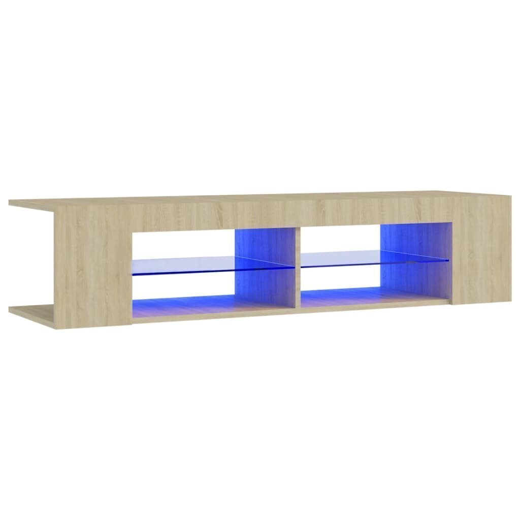 TV-taso LED-valoilla Sonoma-tammi 135x39x30 cm hinta ja tiedot | TV-tasot | hobbyhall.fi