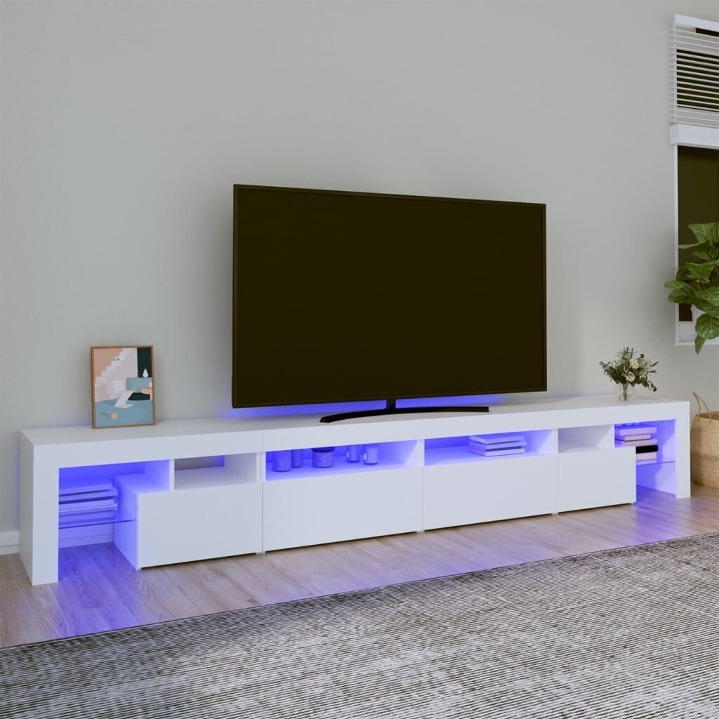 TV-kaappi LED-valolla, valkoinen, 280 x 36,5 x 40 cm hinta ja tiedot | TV-tasot | hobbyhall.fi