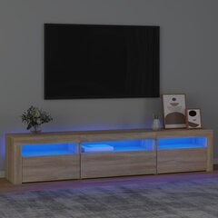 TV-taso LED-valoilla Sonoma-tammi 195x35x40 cm hinta ja tiedot | TV-tasot | hobbyhall.fi