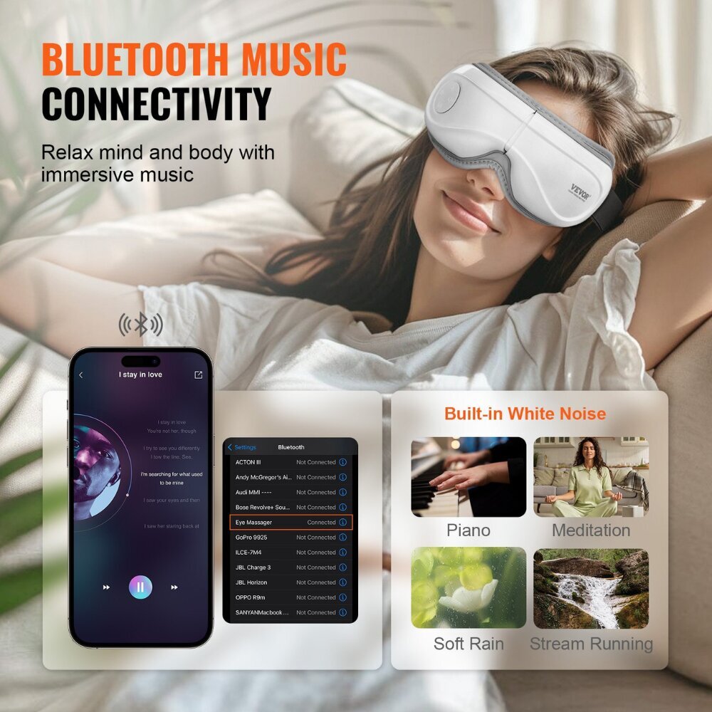 Bluetooth-silmähierontalaite Vevor, 180° hinta ja tiedot | Kasvojenhoitolaitteet | hobbyhall.fi