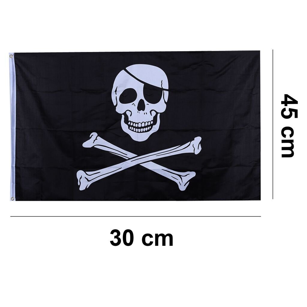 30*45cm Merirosvopolyesterilippu, Halloween-koristelu hinta ja tiedot | Juhlakoristeet | hobbyhall.fi