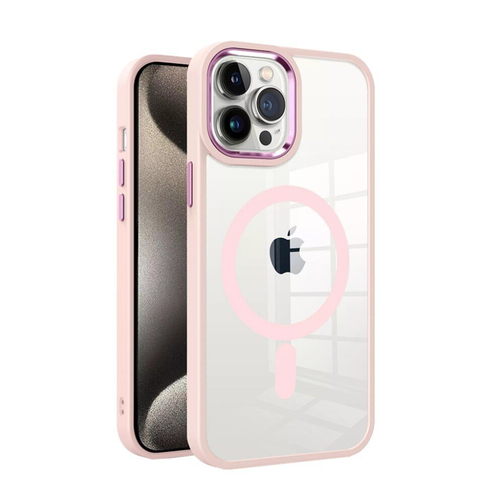 Kotelo Premium Mag Cover Apple iPhone 12 Pro Max vaaleanpunainen hinta ja tiedot | Puhelimen kuoret ja kotelot | hobbyhall.fi