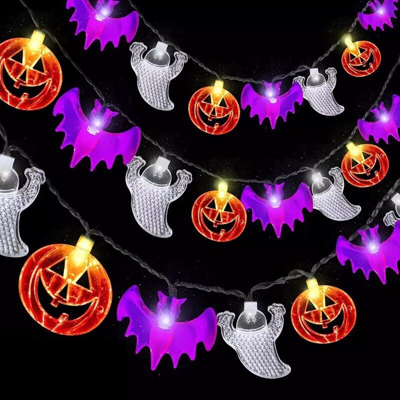 Halloween-lepakkovalot, kurpitsalepakko-koristevalot, 20 LED-halloween-koristevaloa, Halloween-valonauhat hinta ja tiedot | Jouluvalot | hobbyhall.fi