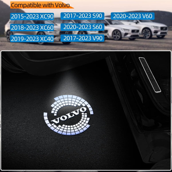 Auton oven LED-valologoprojektori Volvo XC90 XC60 XC40 S90 S60 V90 V60 hinta ja tiedot | Lisätarvikkeet autoiluun | hobbyhall.fi