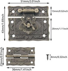 Oven lukko ja veistetty saranasarja, 1 x lukko + 2 x sarana + 14 x ruuvit hinta ja tiedot | Oven saranat ja lisävarusteet | hobbyhall.fi