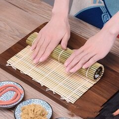 2kpl Bamboo Sushi Mat Dumpling Matt Tarttumaton Dumpling Verhoalusta Sushi Rolling Mat (koko: 27*27cm) hinta ja tiedot | Uunivuoat ja leivontavälineet | hobbyhall.fi