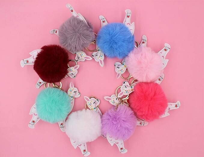 kpl Real Dice Alpaca / Alpaca Fur Ball avaimenperät - tekoturkista pörröiset karvakorut naisille ja tytöille hinta ja tiedot | Varastohyllyt | hobbyhall.fi