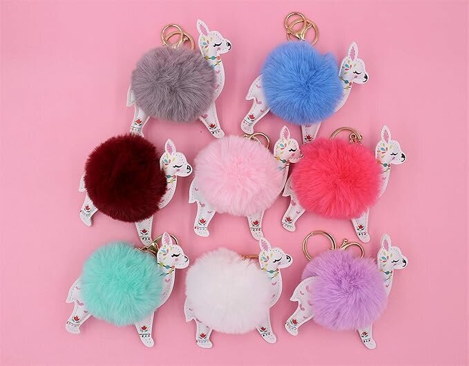 kpl Real Dice Alpaca / Alpaca Fur Ball avaimenperät - tekoturkista pörröiset karvakorut naisille ja tytöille hinta ja tiedot | Varastohyllyt | hobbyhall.fi