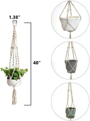 Macrame-kasvikoukkukori, vuorattu puuvillaköydellä 40 tuumaa, tyylikäs kotipuutarhaan, patiolle ja toimistoon, sisä- ja ulkosisustus (2 kpl) hinta ja tiedot | Aluslautaset ja lisätarvikkeet | hobbyhall.fi