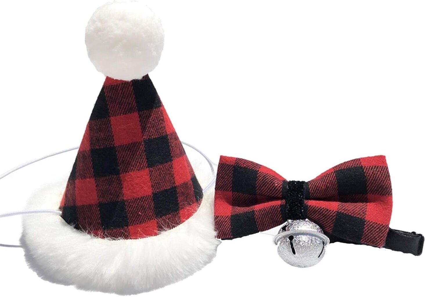 Lemmikkien joulupukin hattu rusetilla/bandanasarjalla koirille ja kissoille, klassinen joulupukki ruudullinen pom pom joulupukkihattu hinta ja tiedot | Koiran vaatteet | hobbyhall.fi