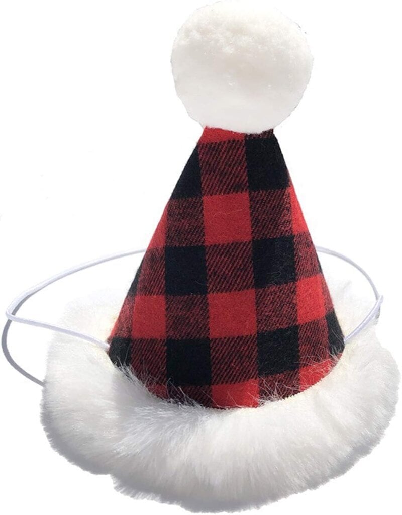 Lemmikkien joulupukin hattu rusetilla/bandanasarjalla koirille ja kissoille, klassinen joulupukki ruudullinen pom pom joulupukkihattu hinta ja tiedot | Koiran vaatteet | hobbyhall.fi