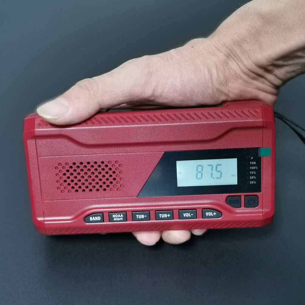 Hätäradio Kirkkaalla Taskulampulla, Käsin Aurinkoenergialla, 4500 Mah Akulla hinta ja tiedot | Kelloradiot ja herätyskellot | hobbyhall.fi