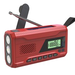 Retkeilytaskulamppujen Hätäradio, Aurinkovoimalla Käsikäyttöinen Sähköntuotanto, Kirkas Valaistus 4500 Mah Akku hinta ja tiedot | Kelloradiot ja herätyskellot | hobbyhall.fi