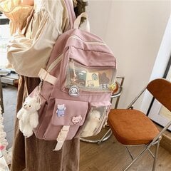 Korean reput Naisten Söpö Kawaii Opiskelijoiden koulureppu Teini-ikäisille Tytöille Preppy Sweet Vedenpitävä Reppu Suuri kapasiteetti hinta ja tiedot | Urheilukassit ja reput | hobbyhall.fi