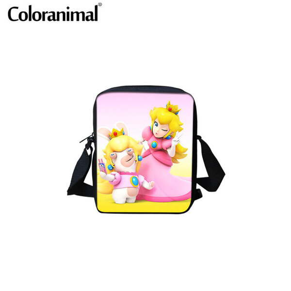 Coloranimal 3kpl/setti Tyttöjen poikien koulureppu & Crossbody Bag & Pencil Bag Ihastuttava Princess Peach Pattern -koulureppu 2020