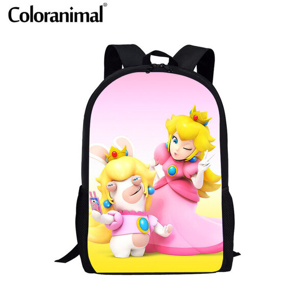 Coloranimal 3kpl/setti Tyttöjen poikien koulureppu & Crossbody Bag & Pencil Bag Ihastuttava Princess Peach Pattern -koulureppu 2020