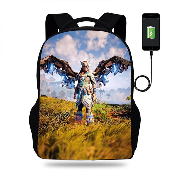 Peli Horizon Forbidden West Reppu Pojat Tytöt Koulureppu Teini Kirja Reppu Miesten Naisten Reppu USB Reppu Mochila