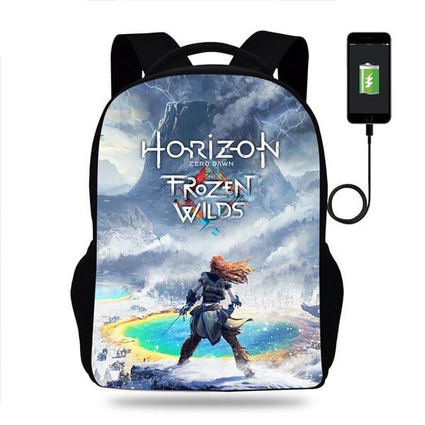 Peli Horizon Forbidden West Reppu Pojat Tytöt Koulureppu Teini Kirja Reppu Miesten Naisten Reppu USB Reppu Mochila