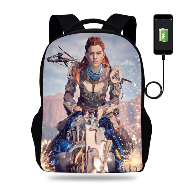 Peli Horizon Forbidden West Reppu Pojat Tytöt Koulureppu Teini Kirja Reppu Miesten Naisten Reppu USB Reppu Mochila