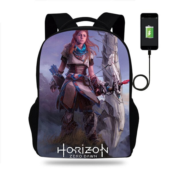 Peli Horizon Forbidden West Reppu Pojat Tytöt Koulureppu Teini Kirja Reppu Miesten Naisten Reppu USB Reppu Mochila