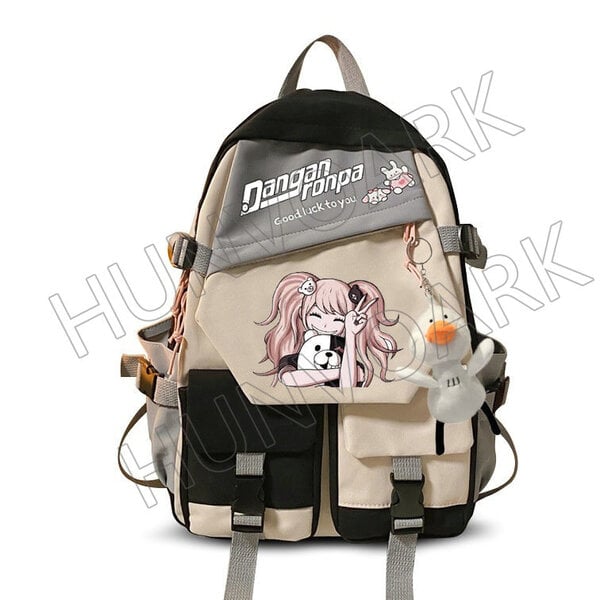 Danganronpa Nanami ChiaKi Reppu Mesh Nainen Mies Opiskelija College School Reppu Tytöt Pojat Iso Patchwork Kannettava Reppu