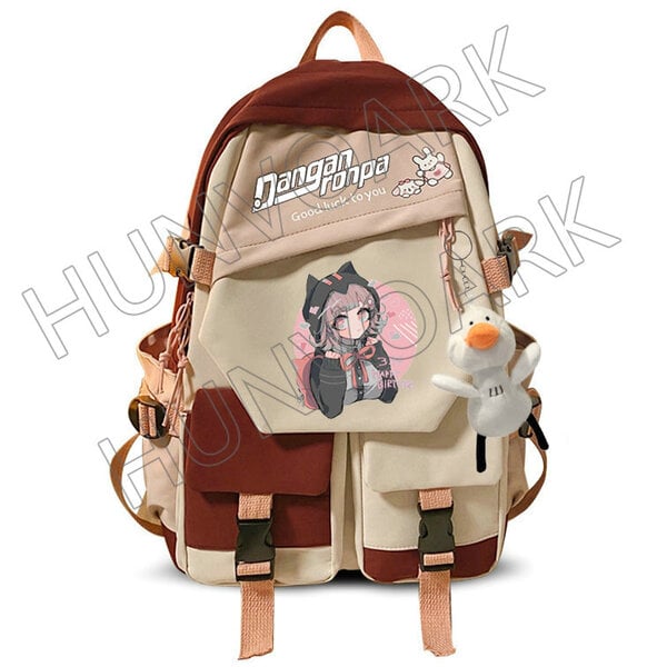 Danganronpa Nanami ChiaKi Reppu Mesh Nainen Mies Opiskelija College School Reppu Tytöt Pojat Iso Patchwork Kannettava Reppu