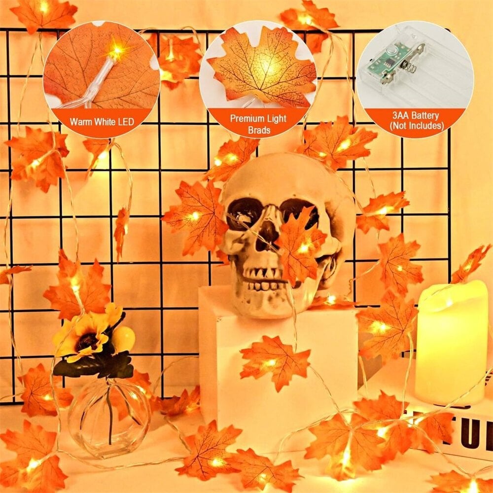 Halloween koristeet Syksy seppele, Syksy Vaahteranlehti Fairy Light 3m 20 LED, Syksy seppele, Syksy, Kiitospäivä, Joulu, Ulkokoristeet hinta ja tiedot | Juhlakoristeet | hobbyhall.fi